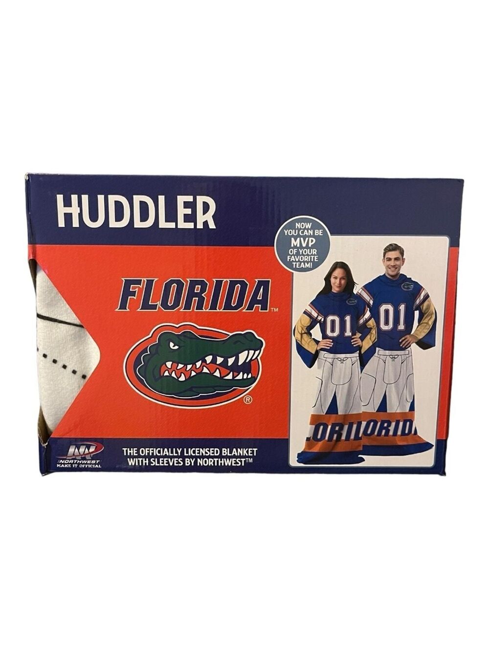 NIB Florida Gators NCAA Team Wearable Blanket with Sleeves - One Size Fits Most